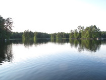 Ensin pidimme venettämme tuossa 300 m:n päässä Mikkolanlahdella (Haltianselkää); siiten siirsimme sen kalaisammalle Rihanselän puolelle kilometrin päähän.